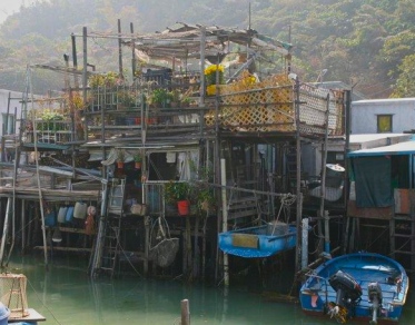 Stilt house on the waterway in Tai O.